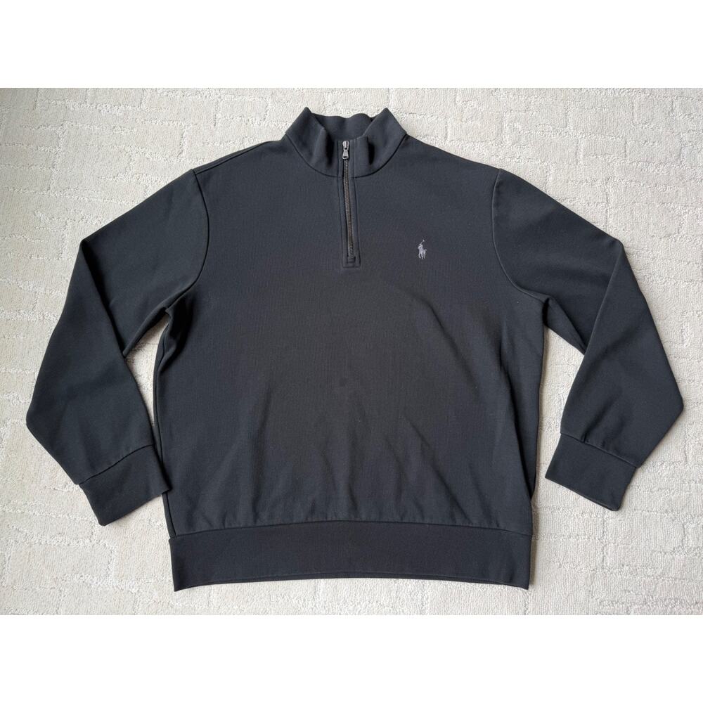 Polo Ralph Lauren Pull Over Mens 1/4 Zip Button Mock Neck Pullover